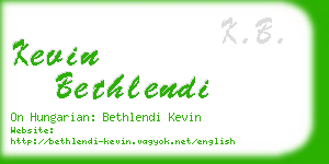 kevin bethlendi business card